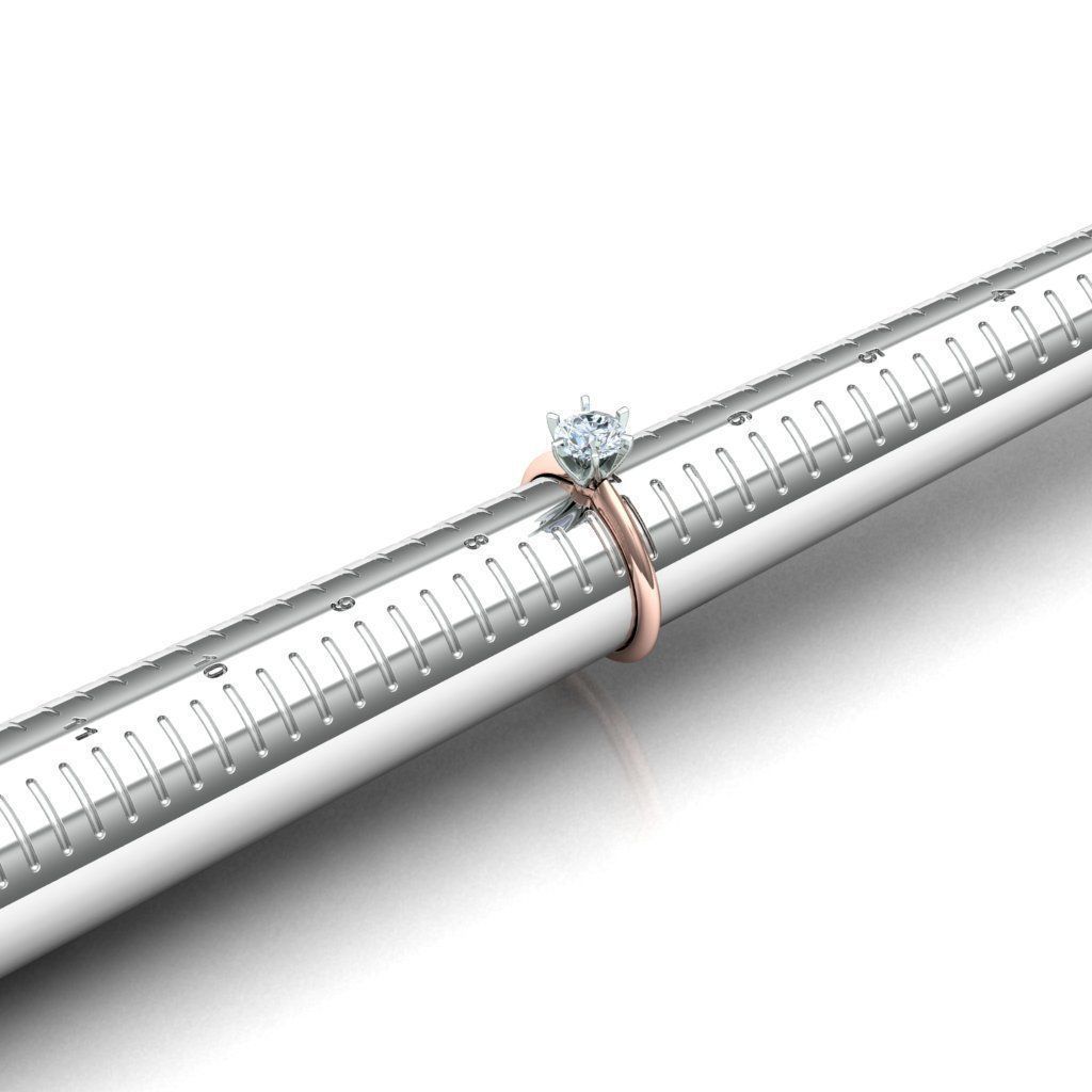 Solitaire 1ct Diamond Ring 3D Model -0198   3D print model_3