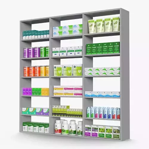 Storage Unit with Pharmacy Products 3D model 2