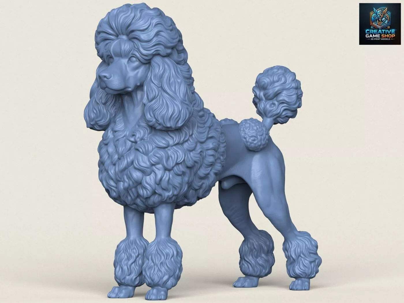 Poodle Dog Print Ready 3D Model 3D print model