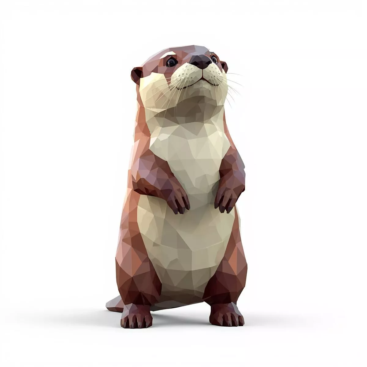 Low Poly Otter 3D Model - Geometric Wildlife Animal Asset 3D print model