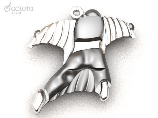 Wingsuit orignal pendant keychain 3D print model_4