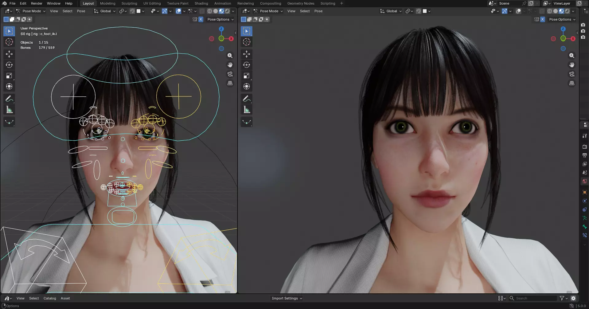 Cute girl full - rigged 2026 Free low-poly 3D model