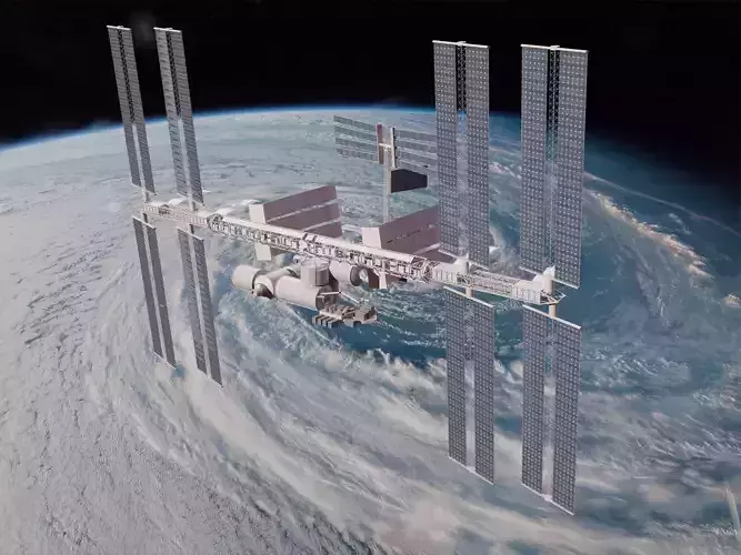 International Space Station With RIG Low-poly 3D model