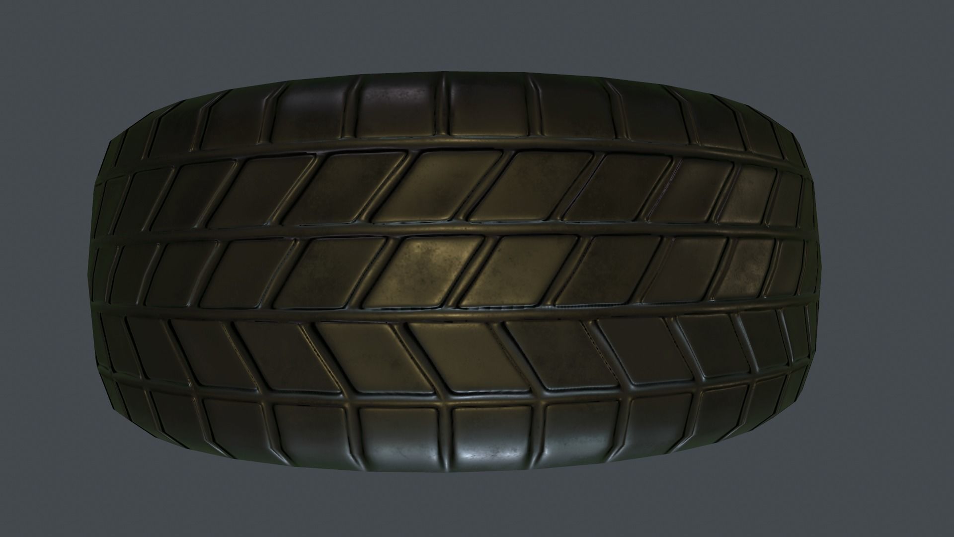 Rubber Tire With Rim PBR Game Ready Low-poly 3D model_5