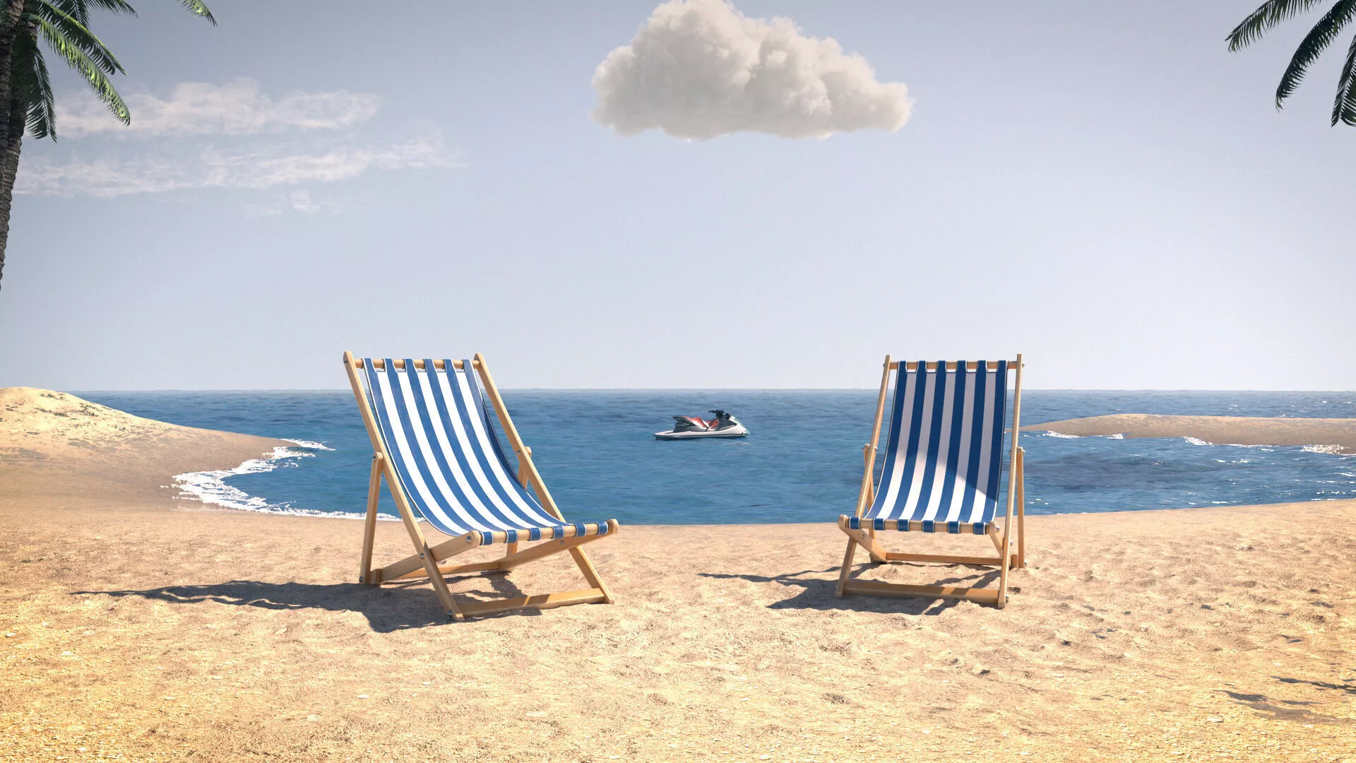 Lagoon Beach Animated Alembic Scene 3D model