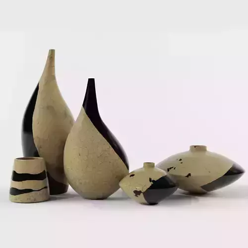 Raku Brushstroke Vases