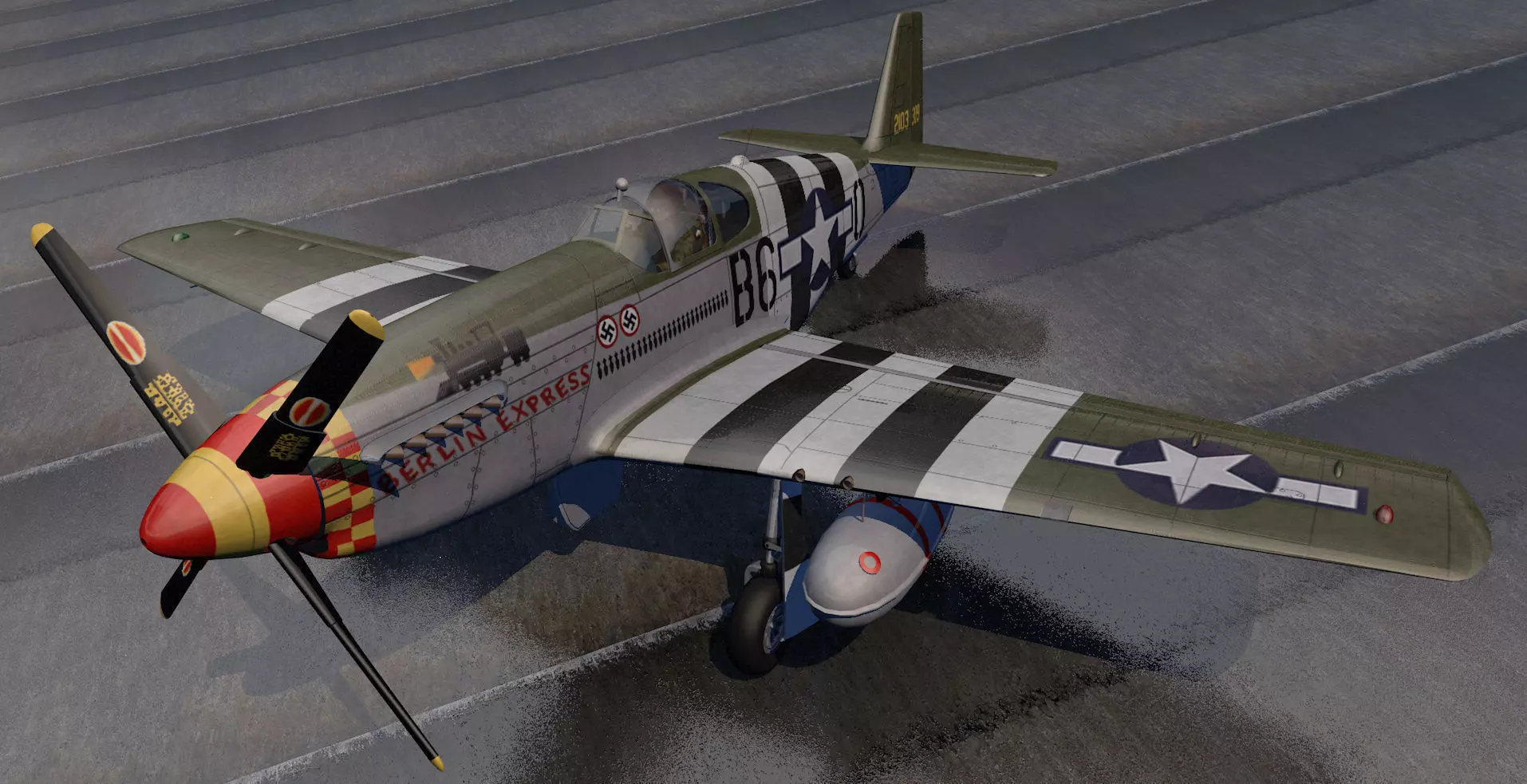 North American P-51B Mustang 3D model