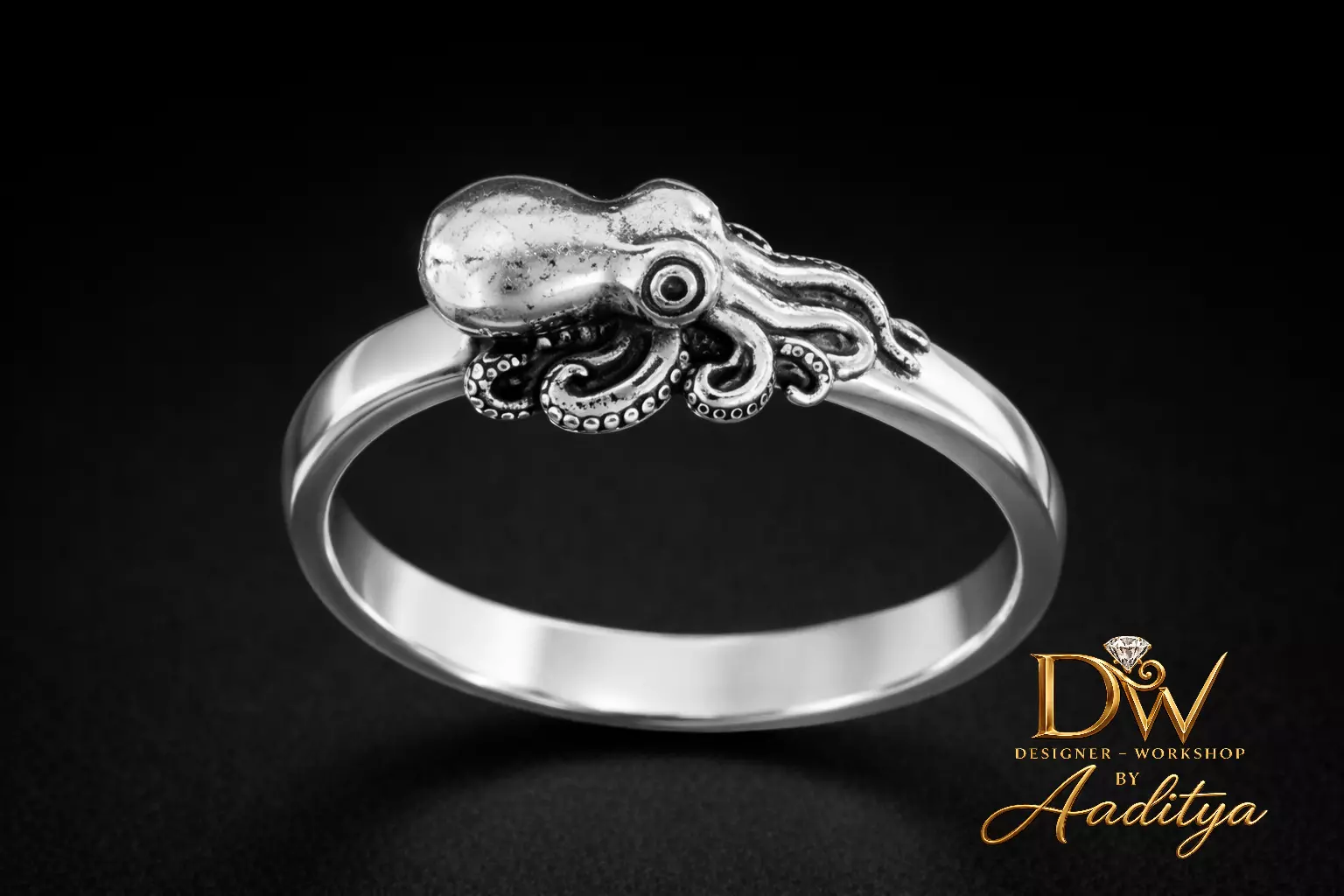 Cute Octopus Ring 3D print model