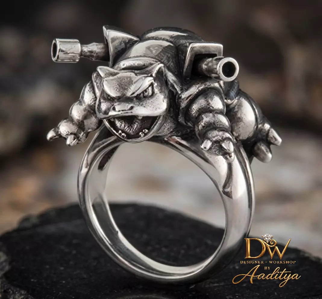 Pokemon Blastoise Ring 3D print model