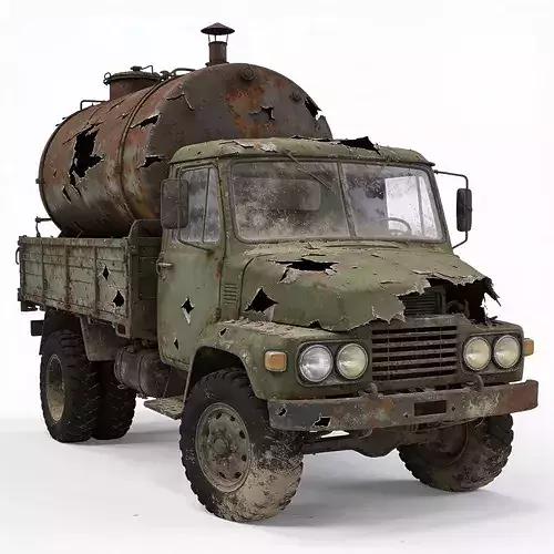Rusted Steampunk Tanker Cargo Truck
