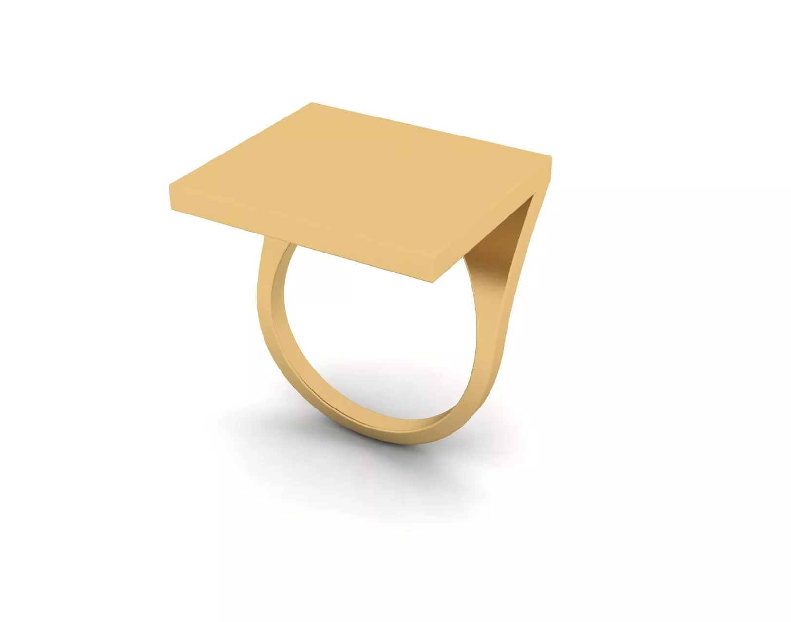 Modern Square Top Signet Ring 3D Model Free 3D print model