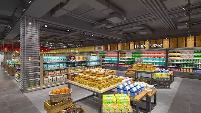 Supermarket 3D model 4