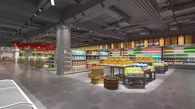 Supermarket 3D model 3