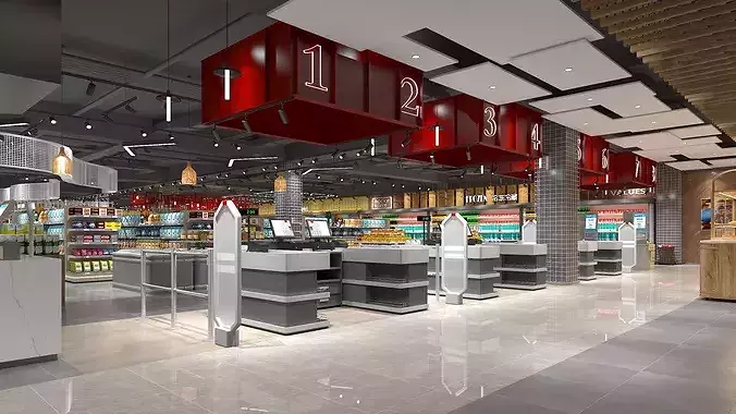 Supermarket 3D model