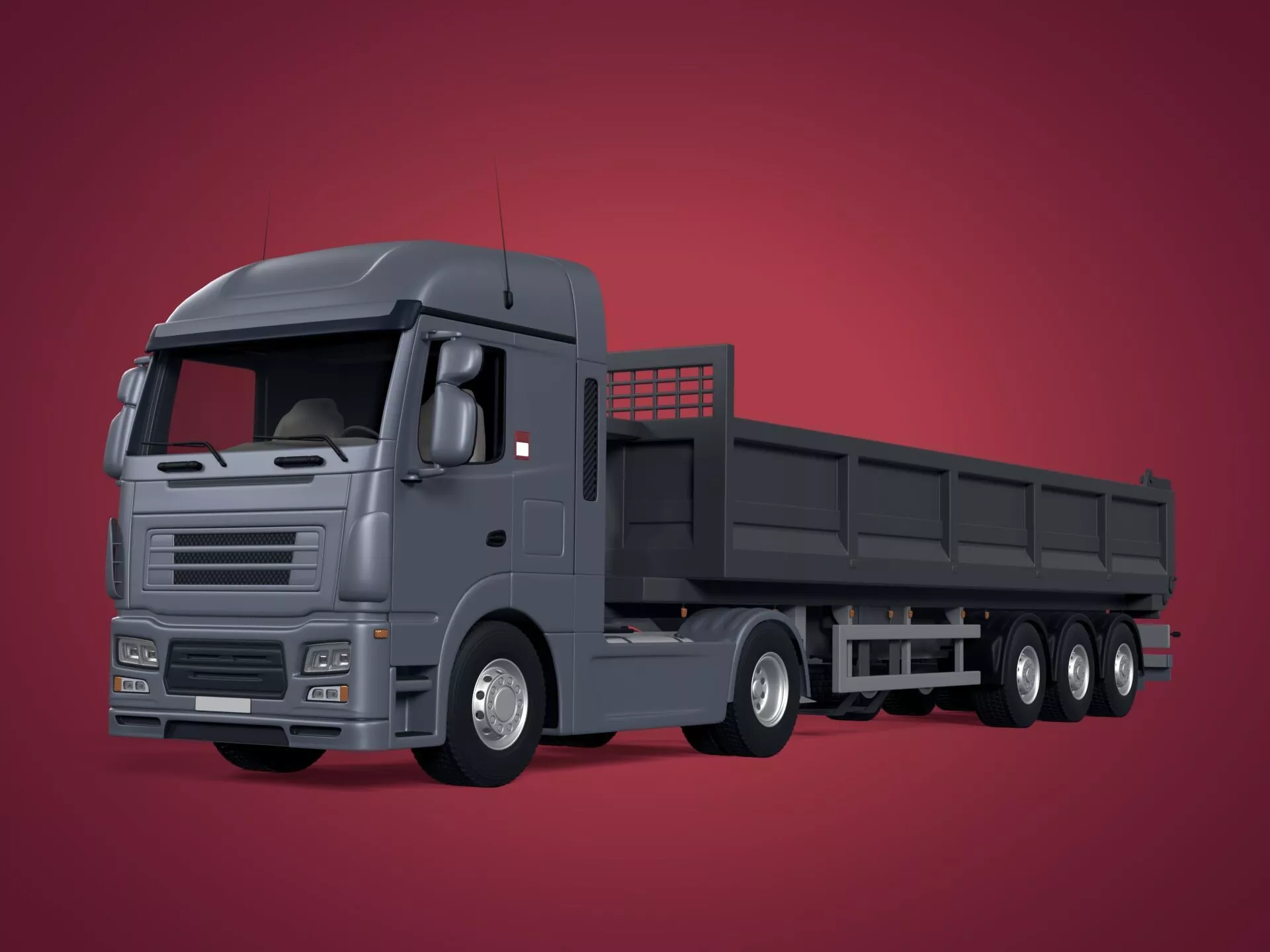 Generic Tipping - Dump Truck -- Semi Trailer -- Construction 3D model