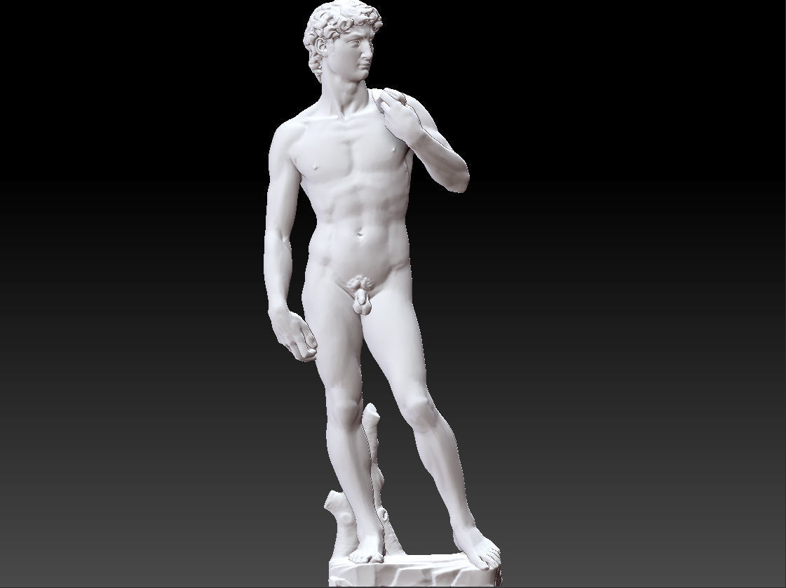 David by Michelangelo Classic Statue 3D print model_25