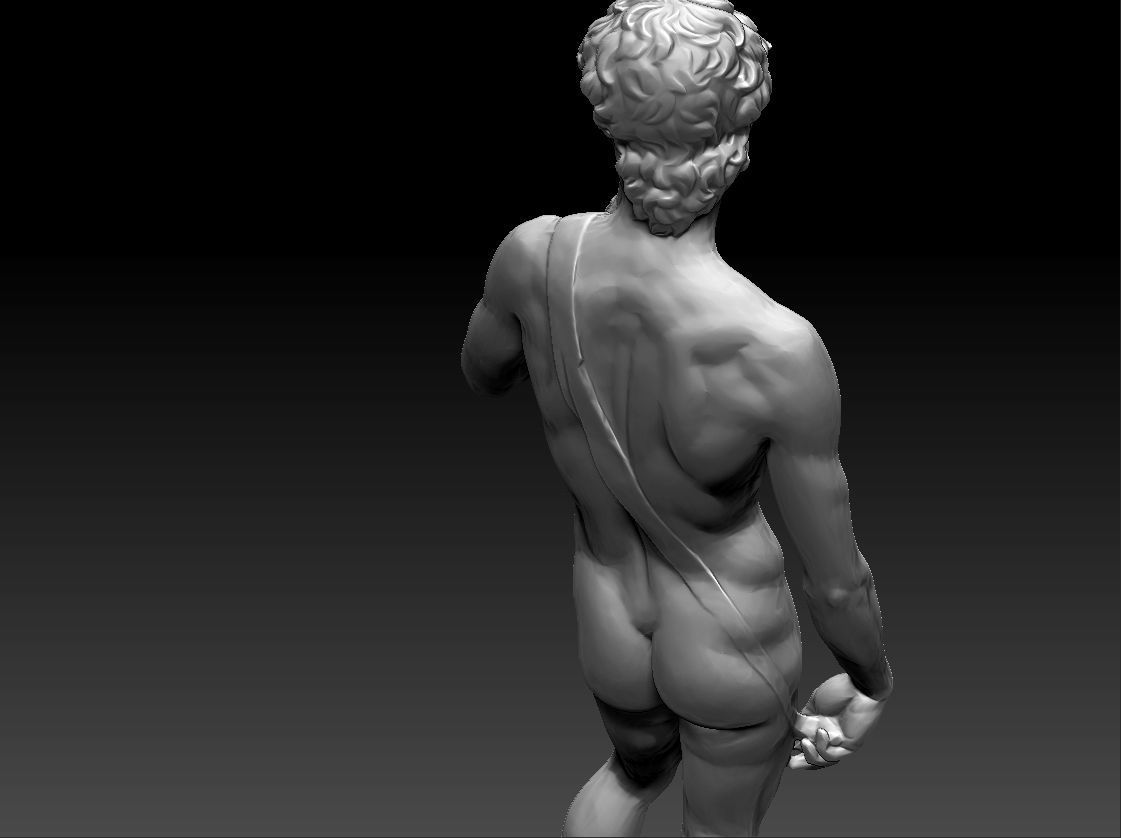 David by Michelangelo Classic Statue 3D print model_3