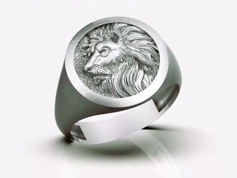 Lion ring stl file-9 3D print model