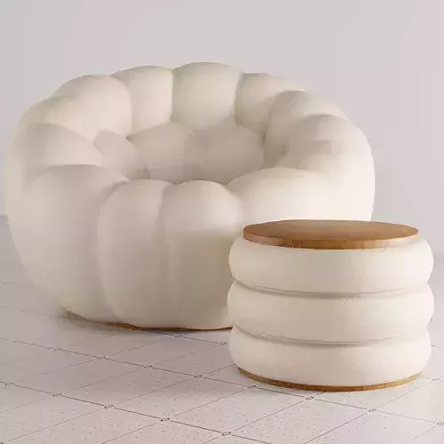 Modern Bubble Lounge Chair 3D model 7