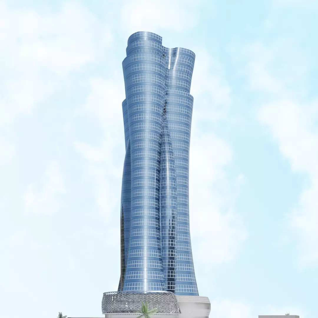 North Oil Company Headquarters Qatar Low Poly 3D Model Low-poly 3D model