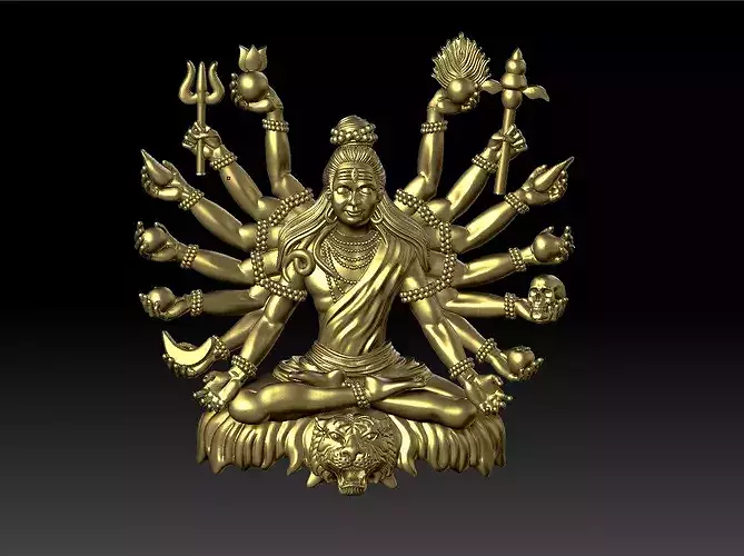 Shiva Multihanded Divine Idol 3D Model for Jewelry Manufacturing