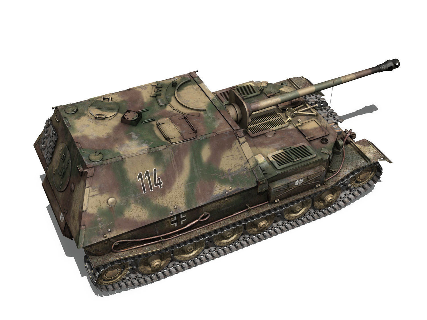Ferdinand Tank destroyer - Tiger P - 114 3D model_7