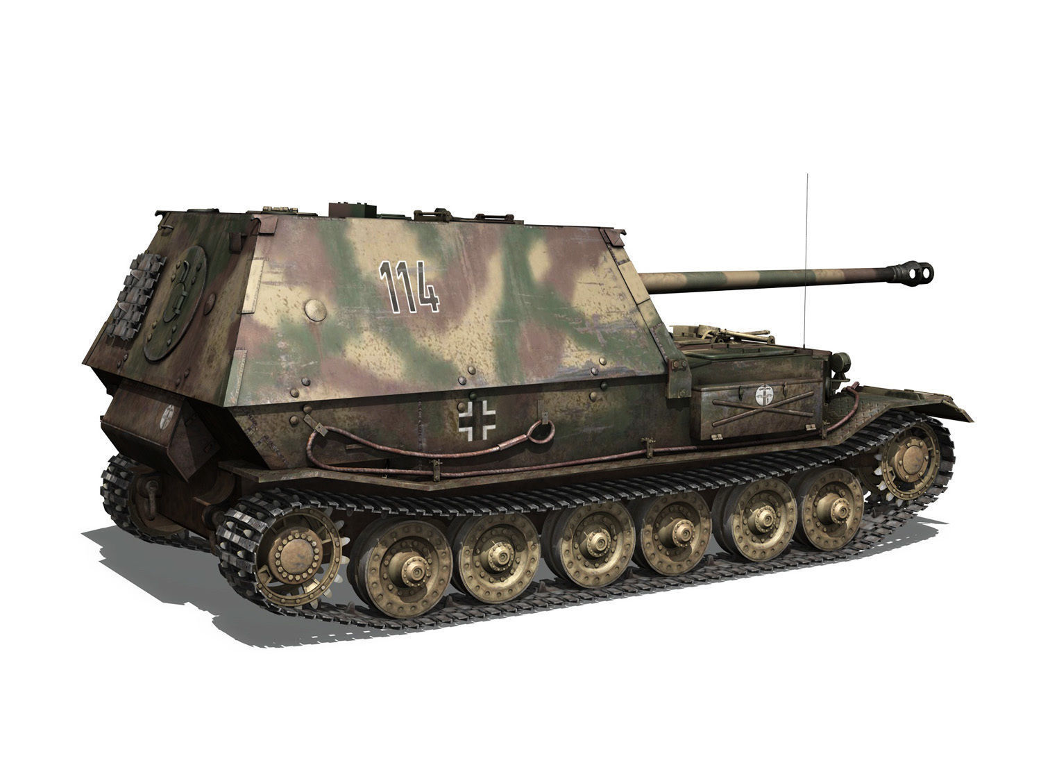 Ferdinand Tank destroyer - Tiger P - 114 3D model_6