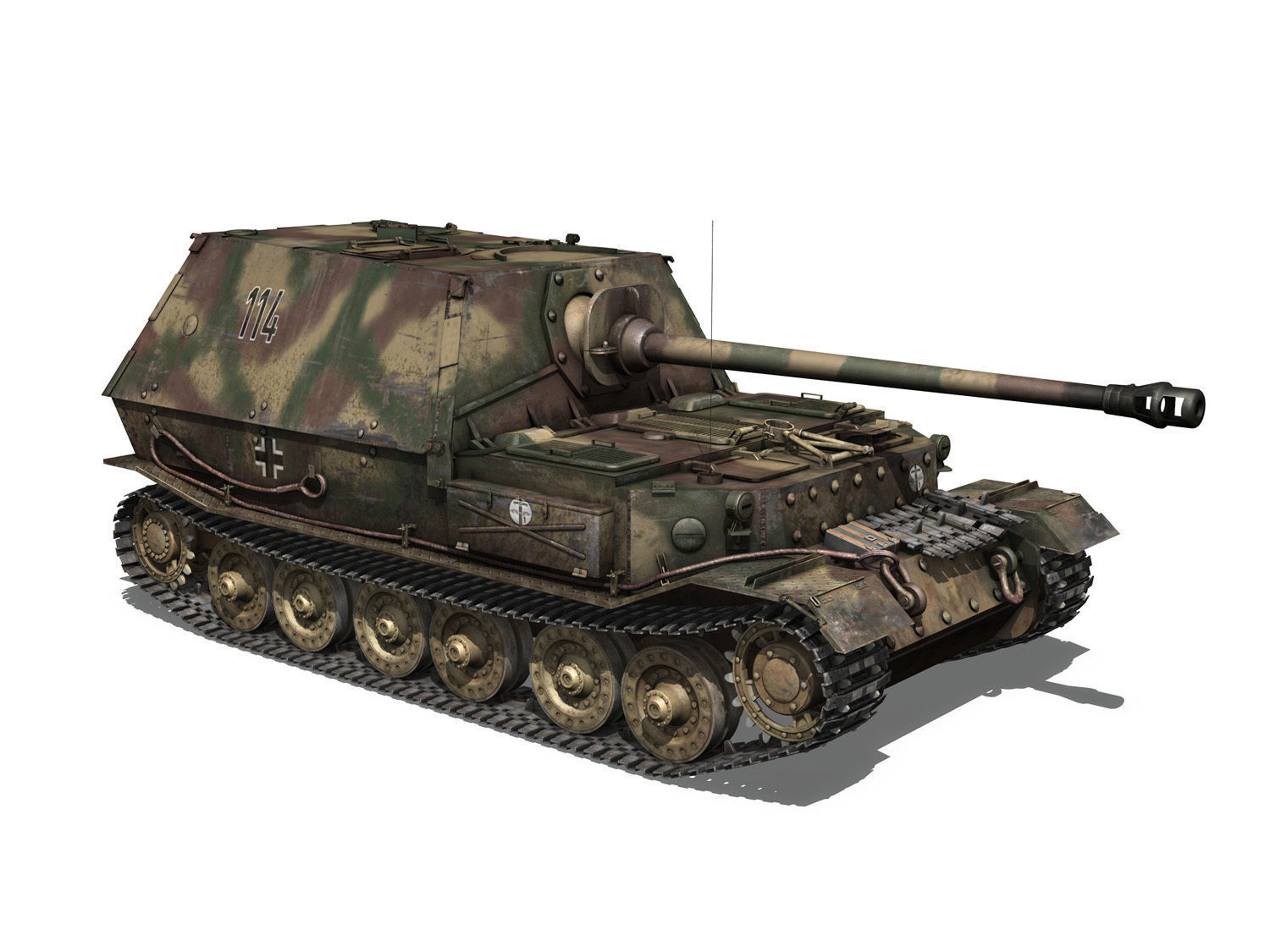 Ferdinand Tank destroyer - Tiger P - 114 3D model_8