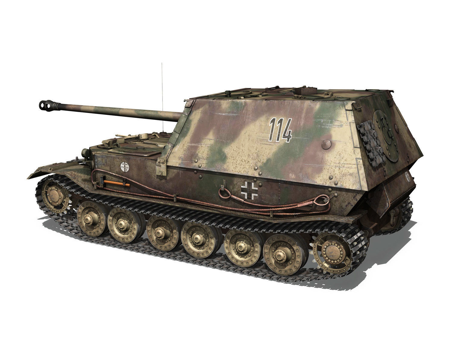 Ferdinand Tank destroyer - Tiger P - 114 3D model_3