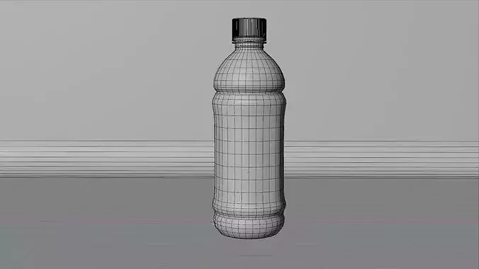 Water bottle plastic mockup Low-poly 3D model 7