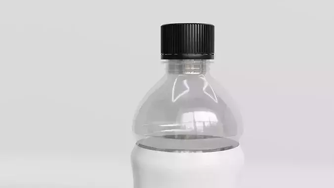 Water bottle plastic mockup Low-poly 3D model 4