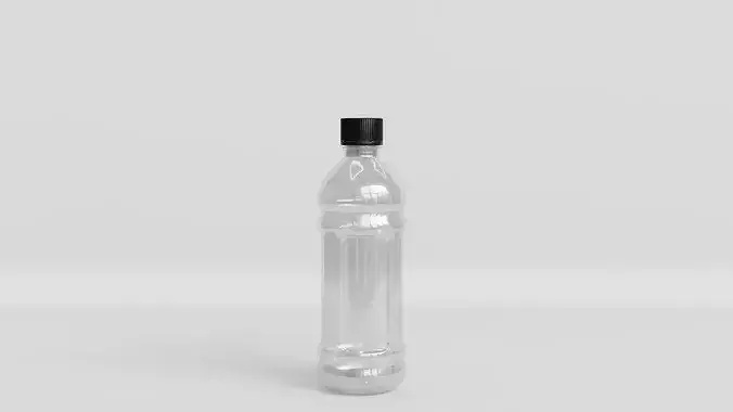 Water bottle plastic mockup Low-poly 3D model 5