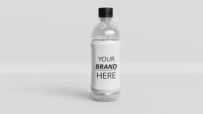 Water bottle plastic mockup Low-poly 3D model