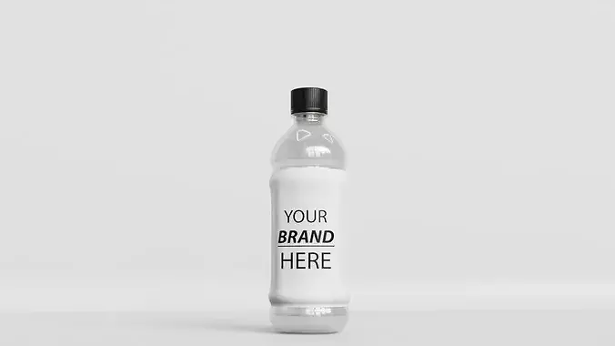 Water bottle plastic mockup Low-poly 3D model 3