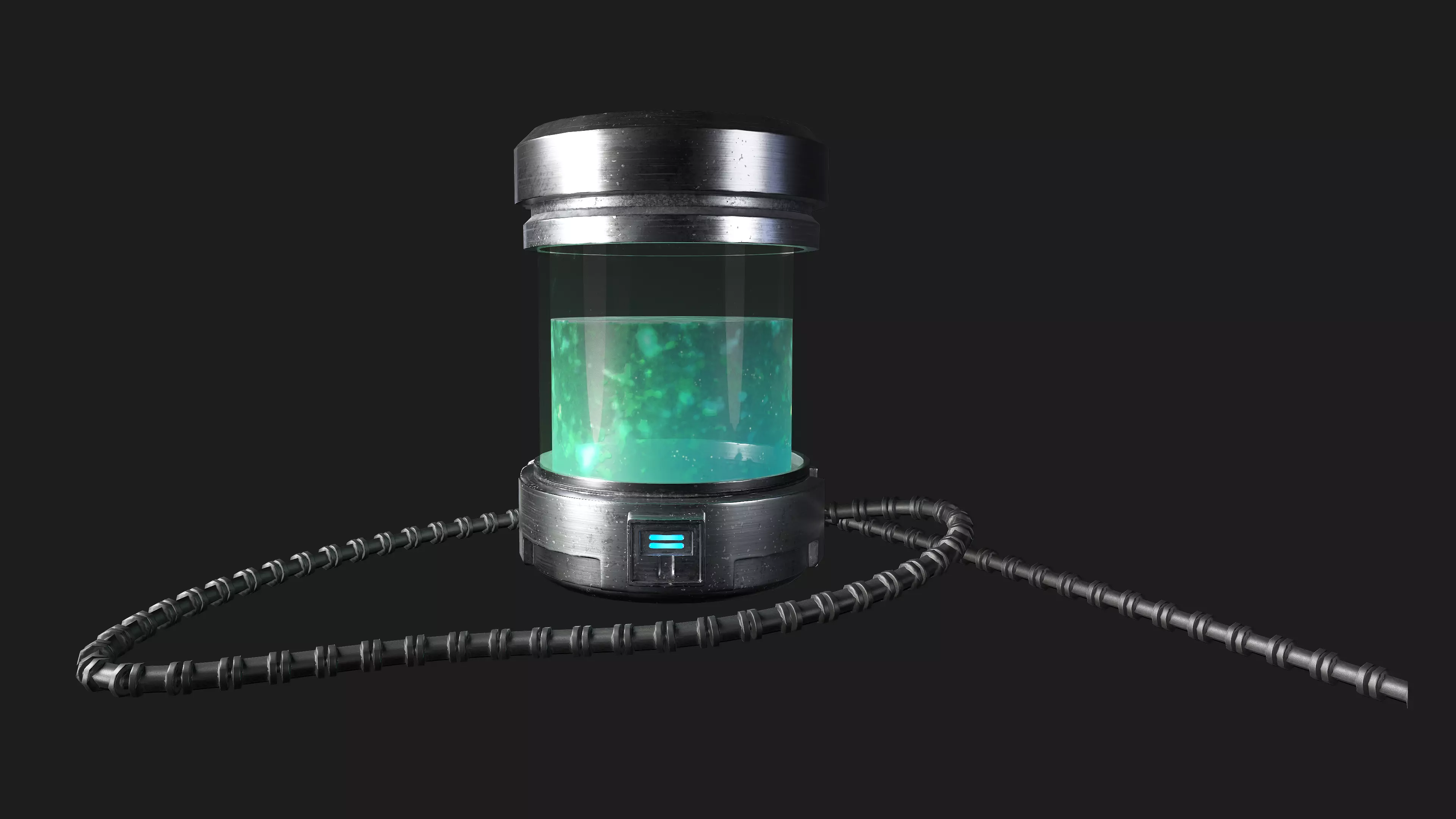 Sci-Fi Bio Container with Liquid - Game Ready Asset with LODs Low-poly 3D model