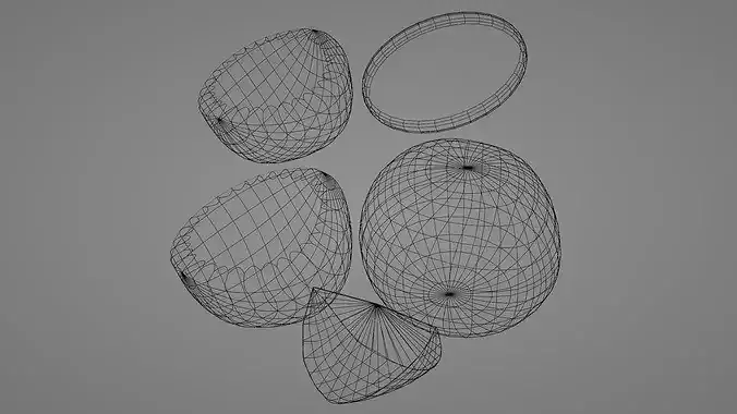 Orange Fruit Pack with Slices Low-poly 3D model 2