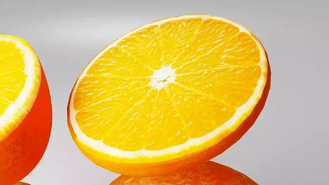 Orange Fruit Pack with Slices Low-poly 3D model 6