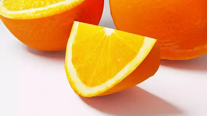 Orange Fruit Pack with Slices Low-poly 3D model 7