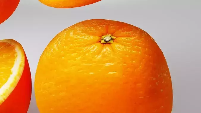 Orange Fruit Pack with Slices Low-poly 3D model 4