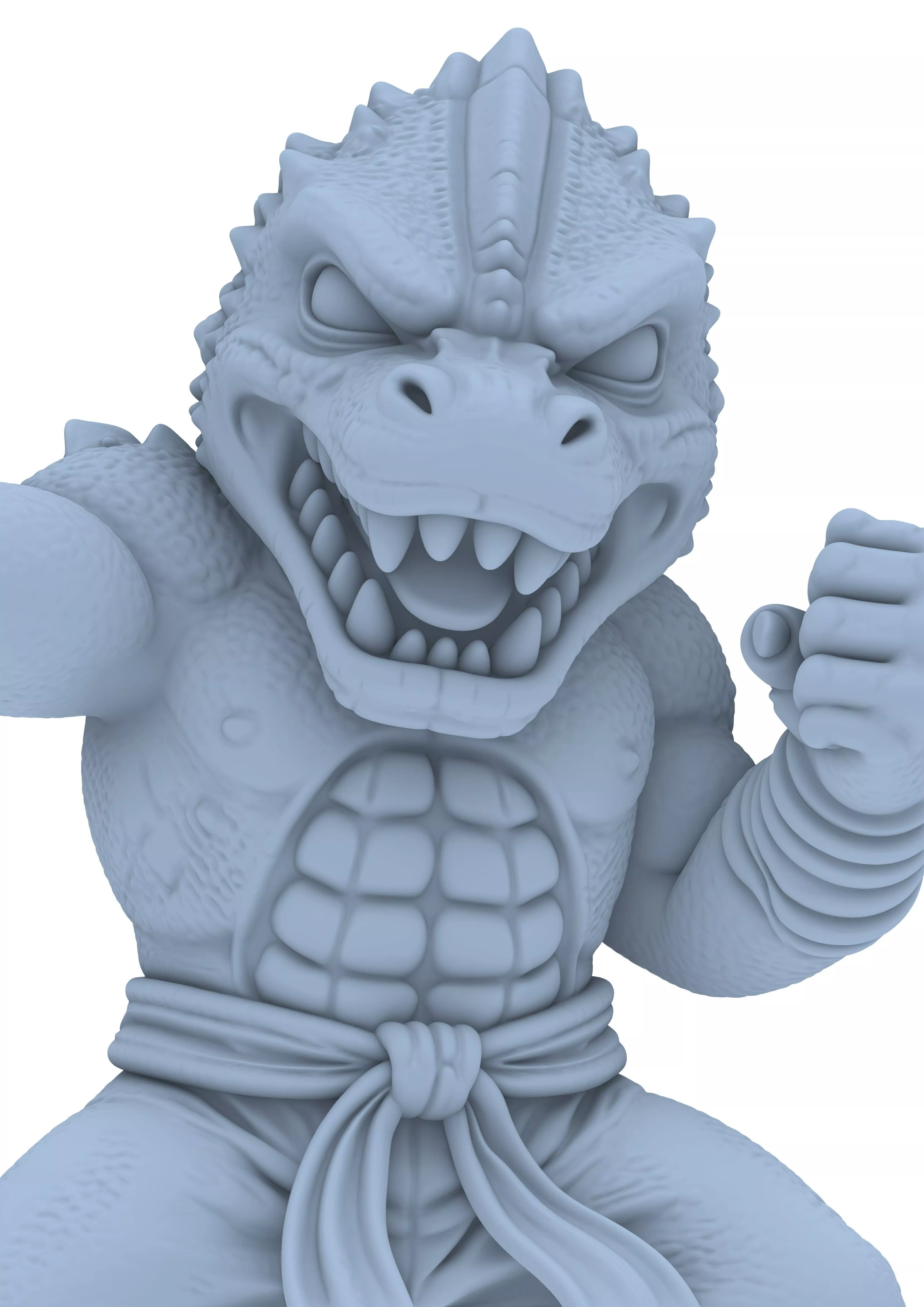 Chibi Lizard Fighter Gecko Martial Arts Reptile Warrior 3D print model