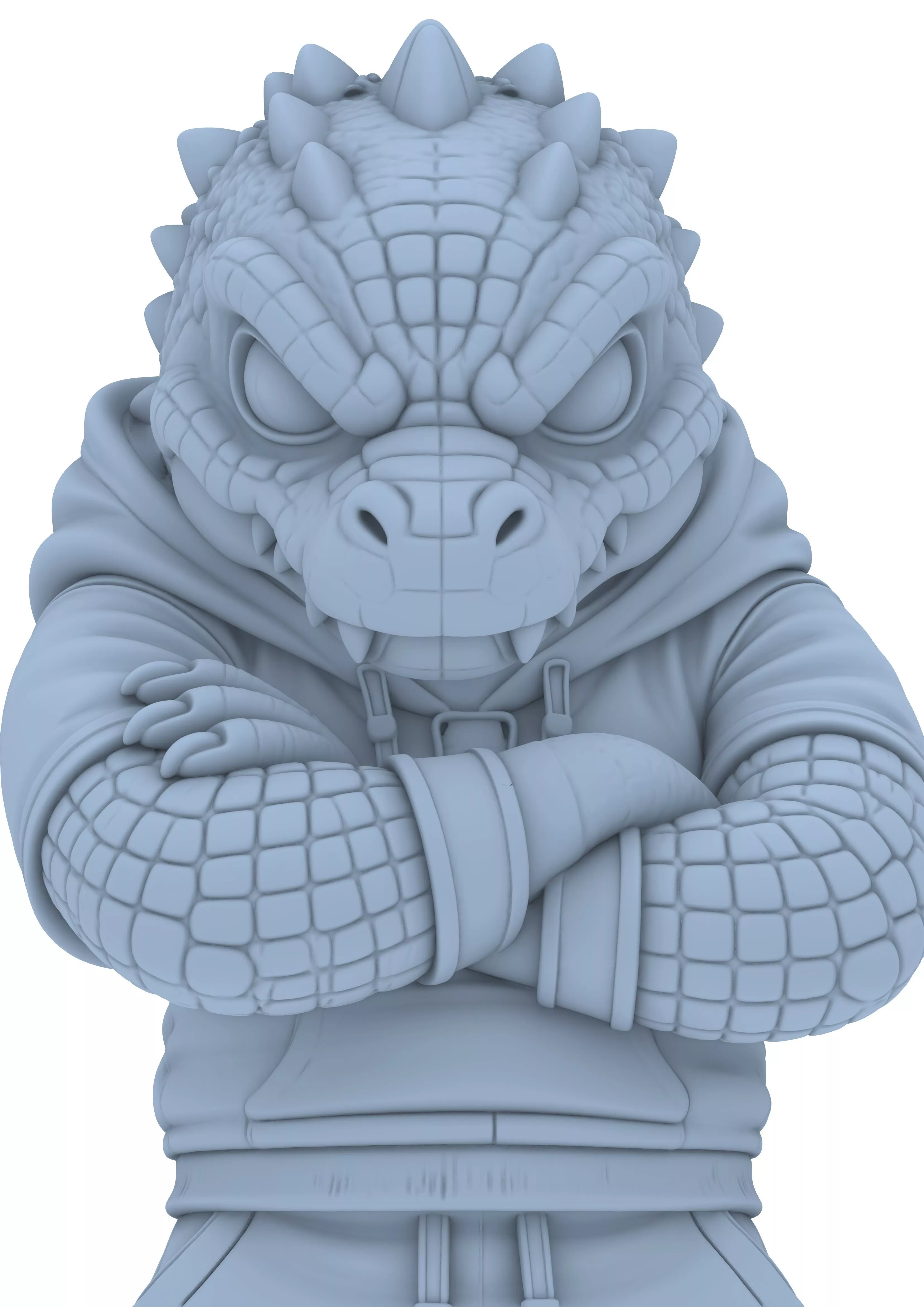 Chibi Lizard Fighter Gecko Martial Arts Reptile Warrior 3D print model