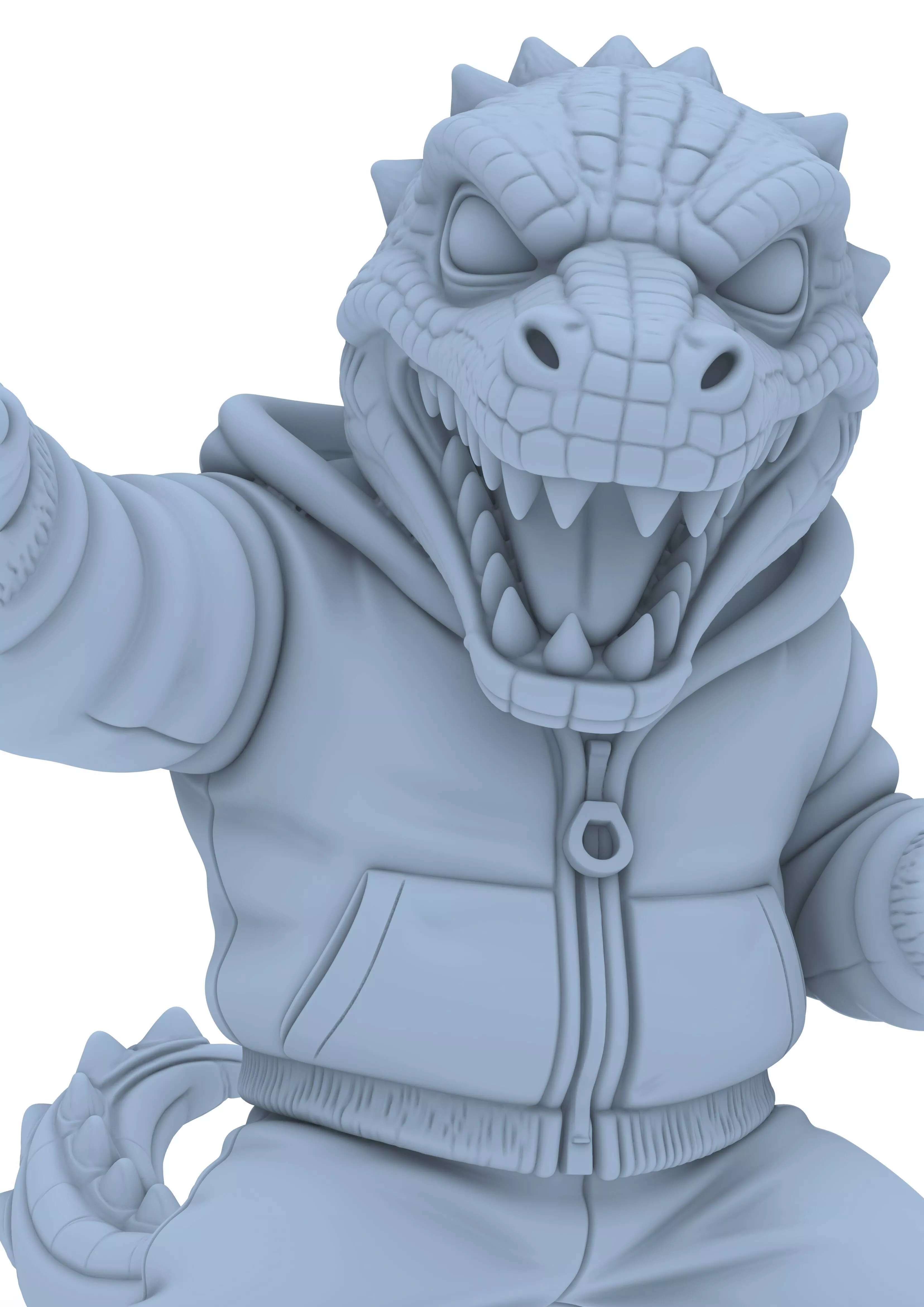 Chibi Lizard Fighter Gecko Martial Arts Reptile Warrior 3D print model