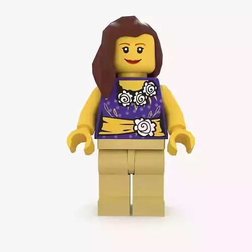 Classic Lego Woman Low-poly 3D model