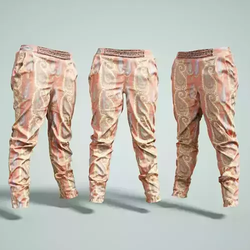 Flower Decorated Pants