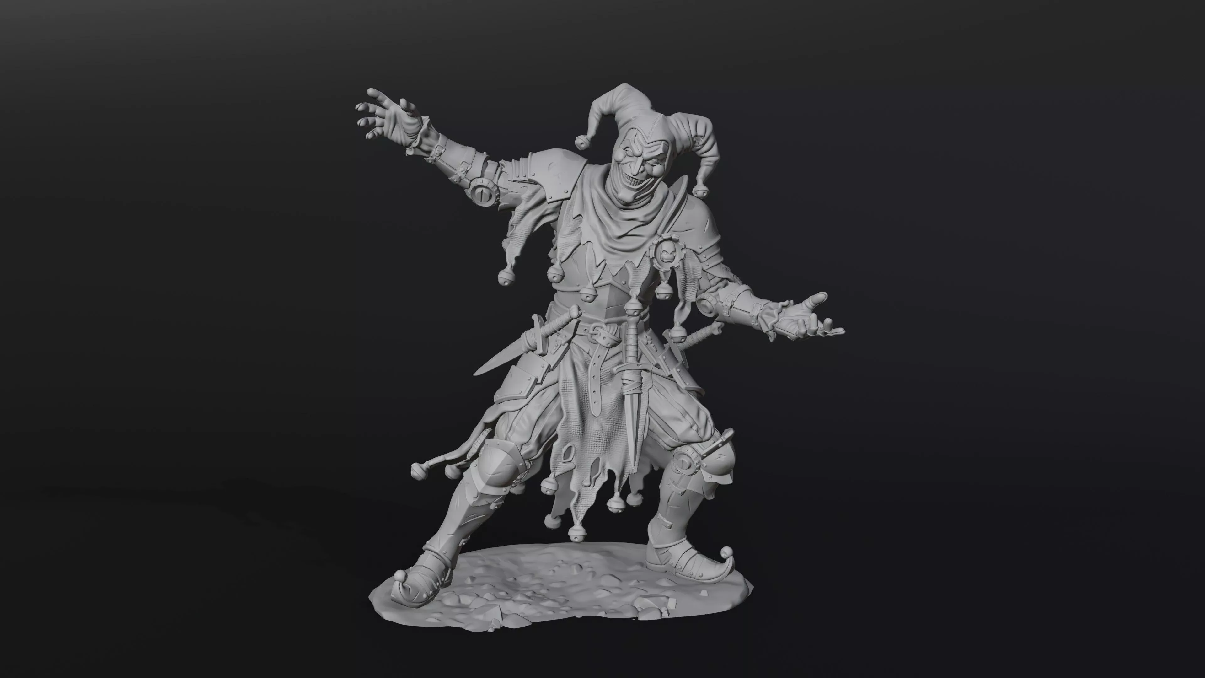 Evil Jester Rogue Miniature 3D Print Model 3D print model