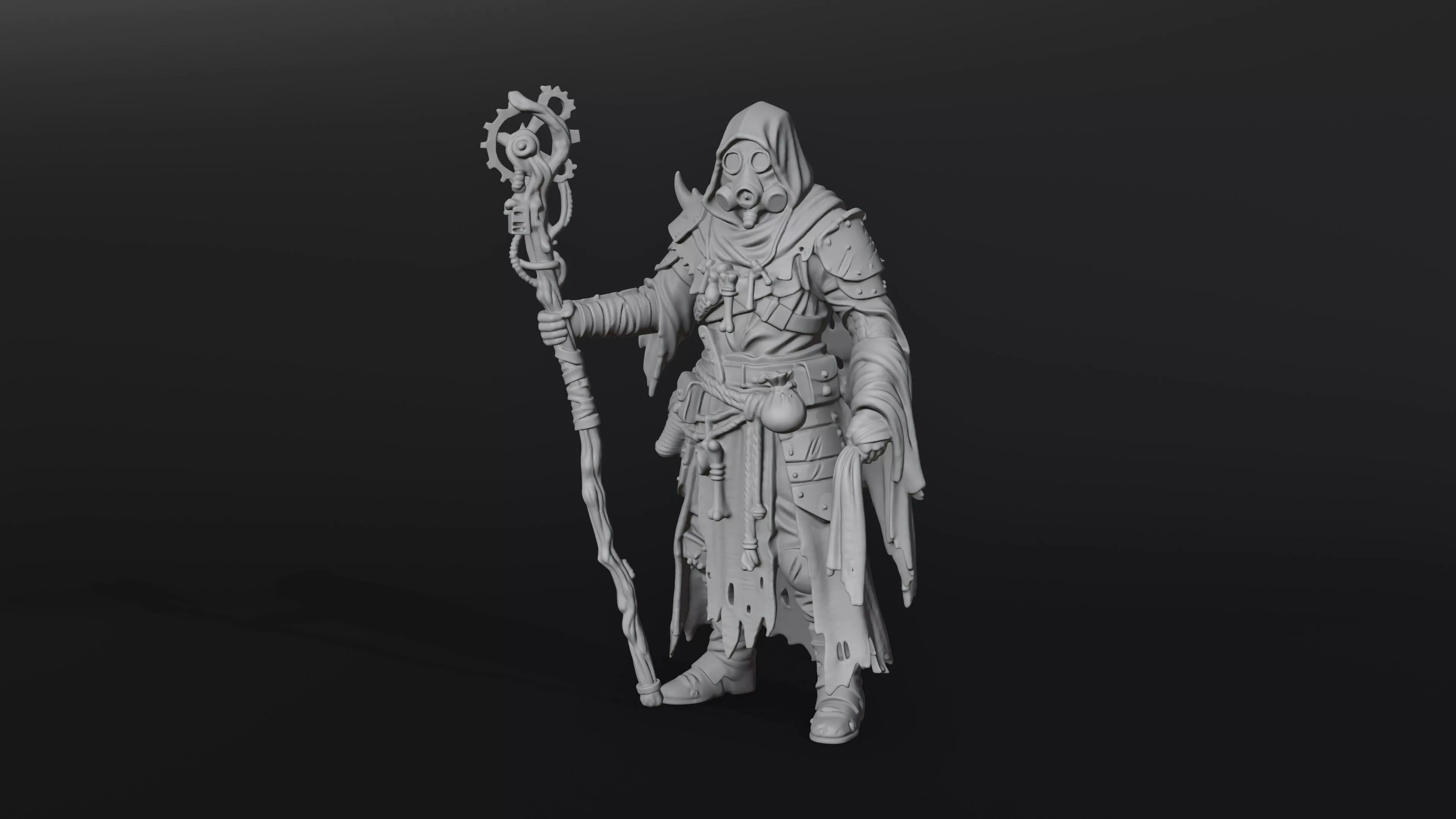 Hooded Plague Doctor Alchemist Miniature 3D Print Model 3D print model