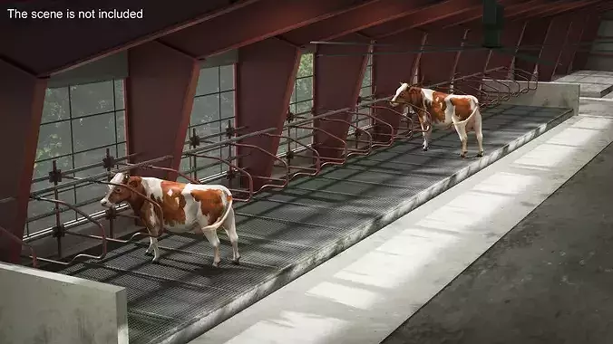 Cow Stalls 3D model 3