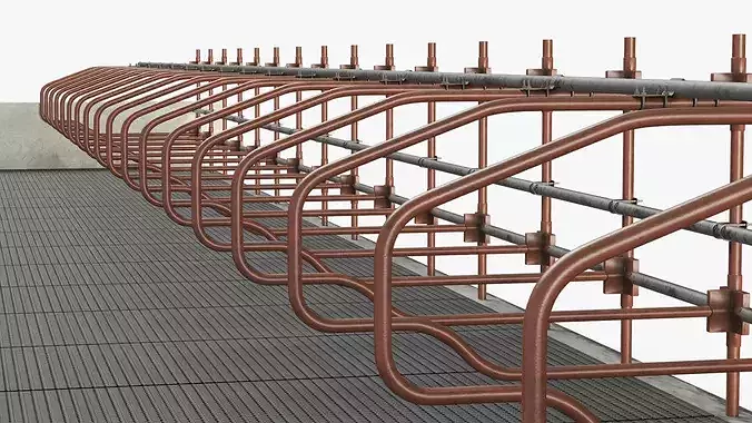 Cow Stalls 3D model 7