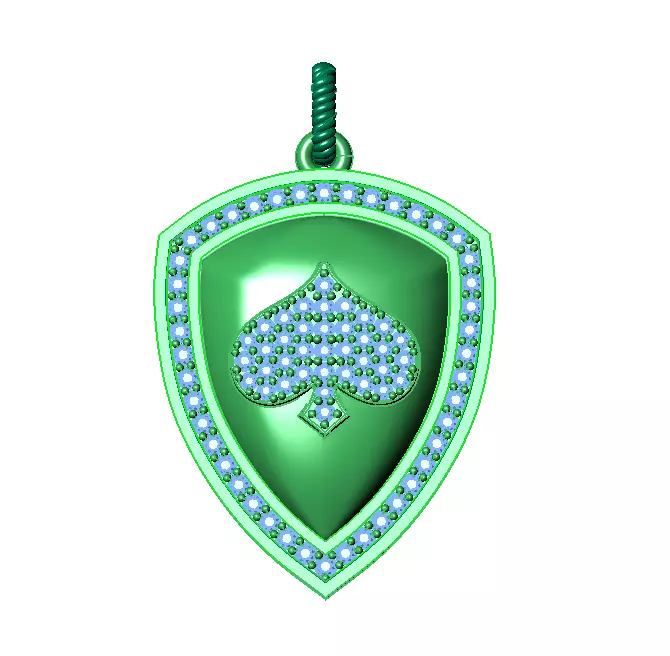 Spade Shield Pendant 3D Model 3D print model