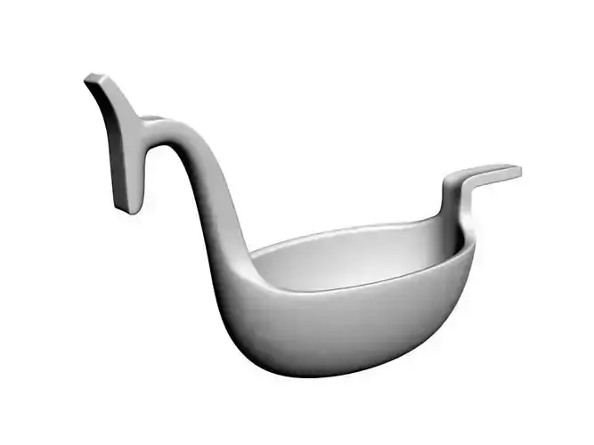 bucket bowl with swan 3D print model